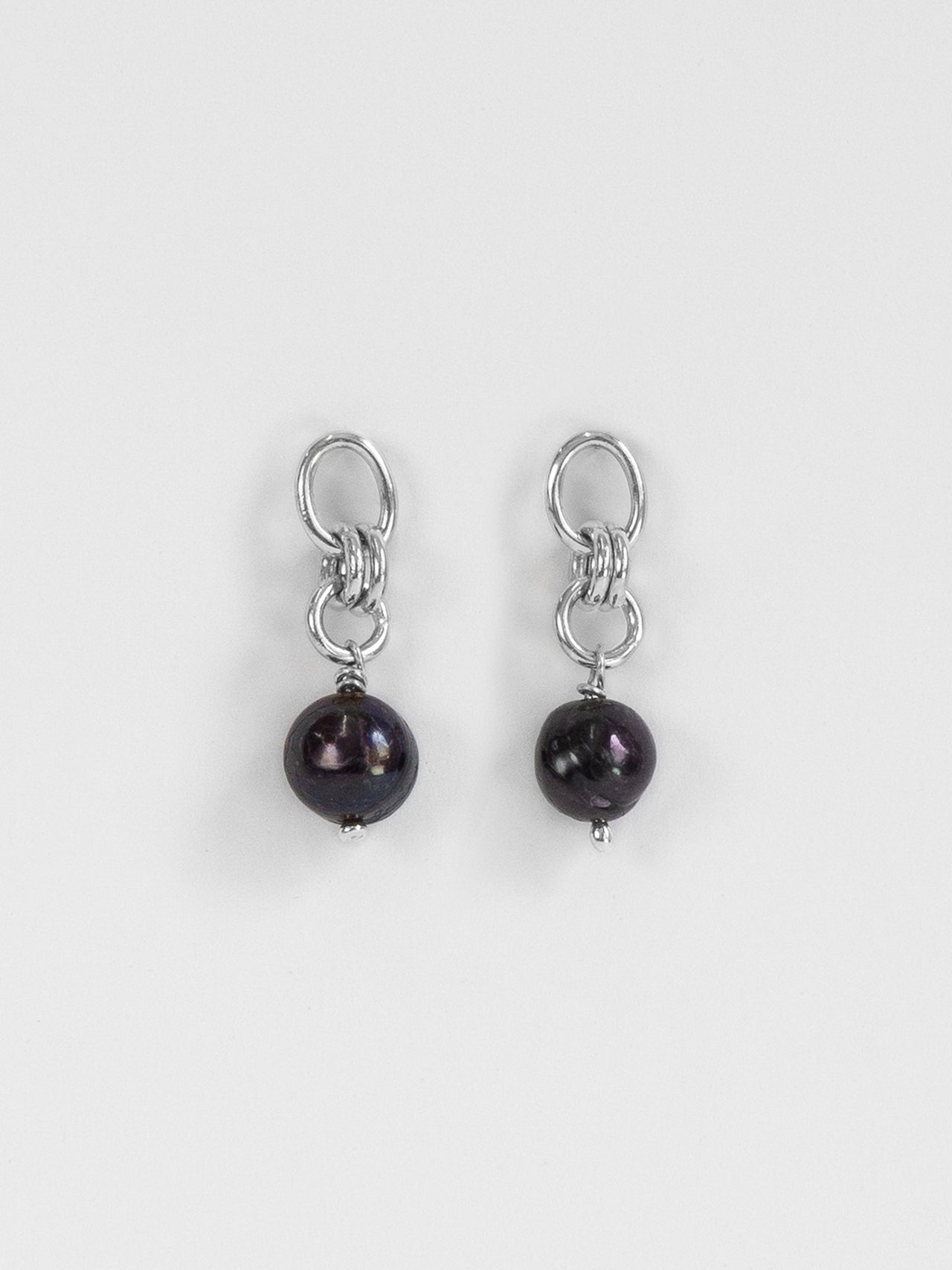 The Lair Jewellery Tansui Earrings Black Keshi Pearl Silver