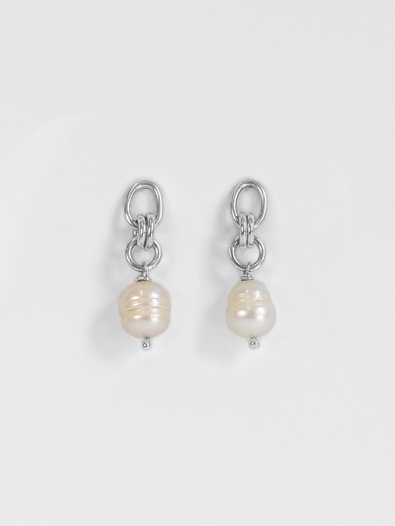 The Lair Jewellery Tansui Earrings White Keshi Pearl Silver