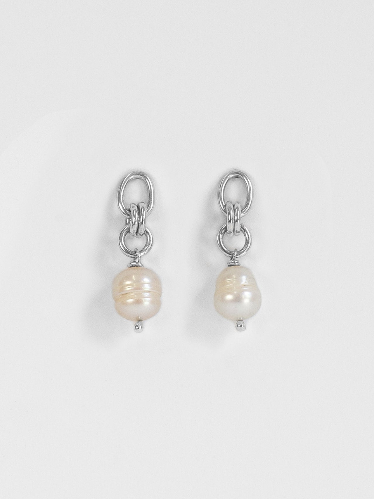 The Lair Jewellery Tansui Earrings White Keshi Pearl Silver
