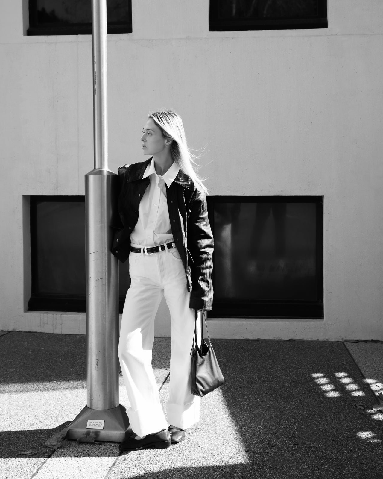 The Lair Claude White Stitch Belt Silver