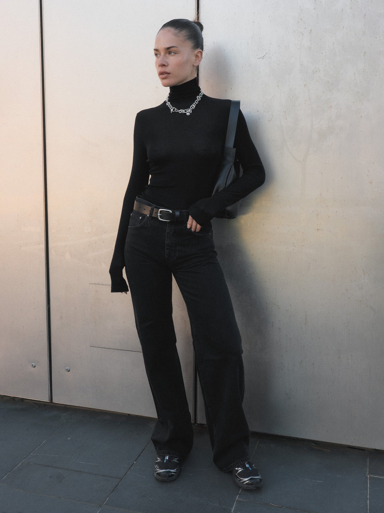 The Lair Apparel Anja Mock Neck Long Sleeve Top Black