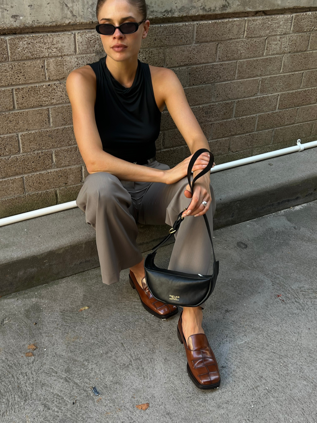 The Lair Slouch Zipper Bag Mini Black Gold