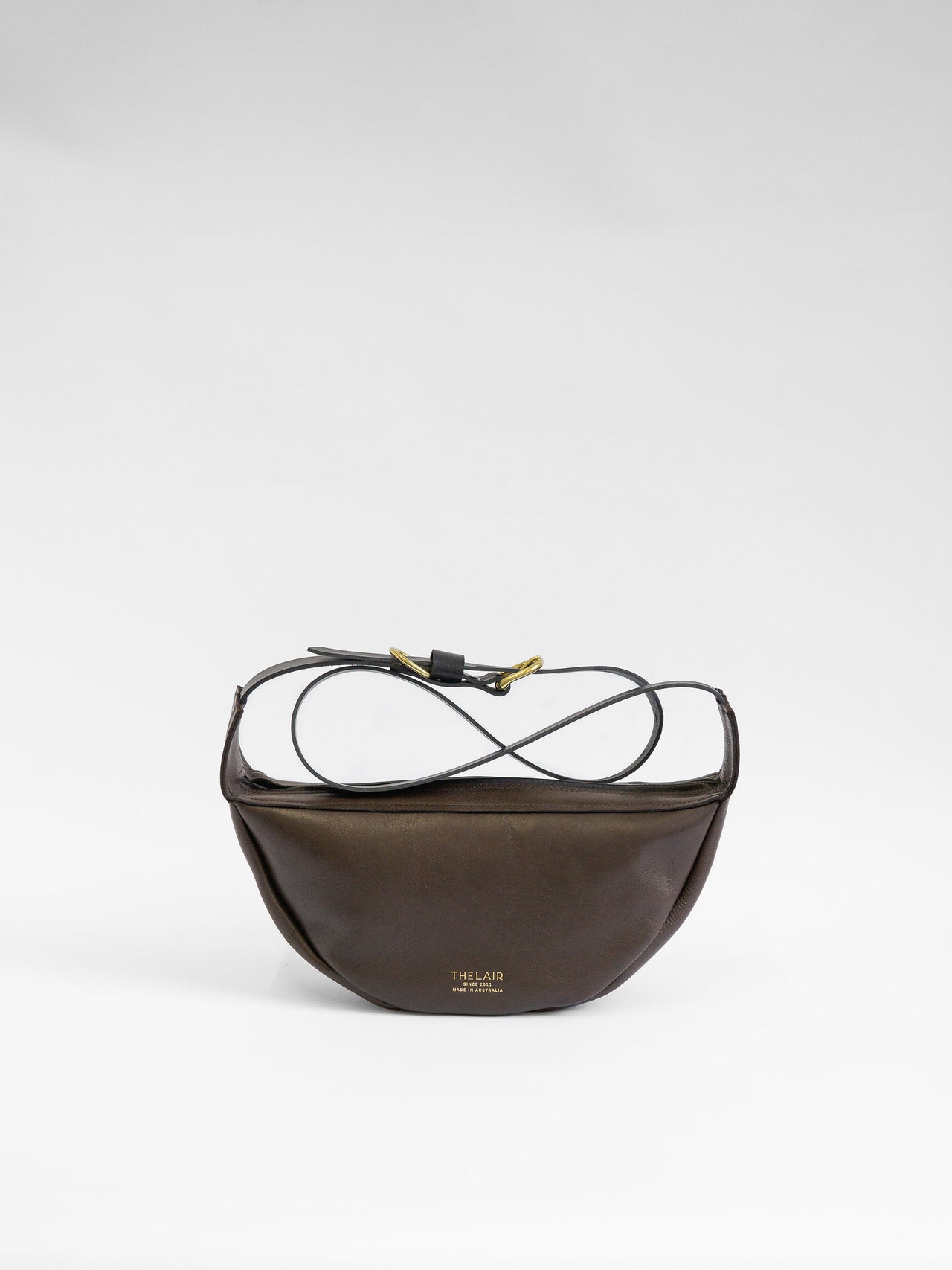 The Lair Slouch Zipper Bag Large Mahogany Gold