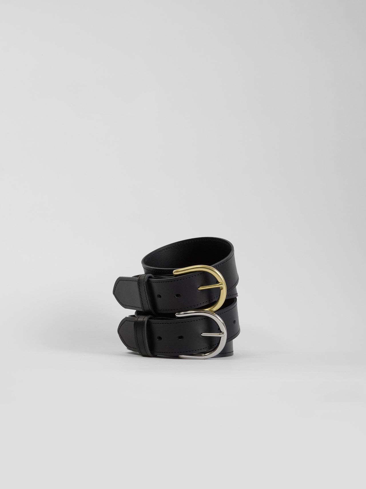 The Lair Maya Belt Wide Black Stitch Silver