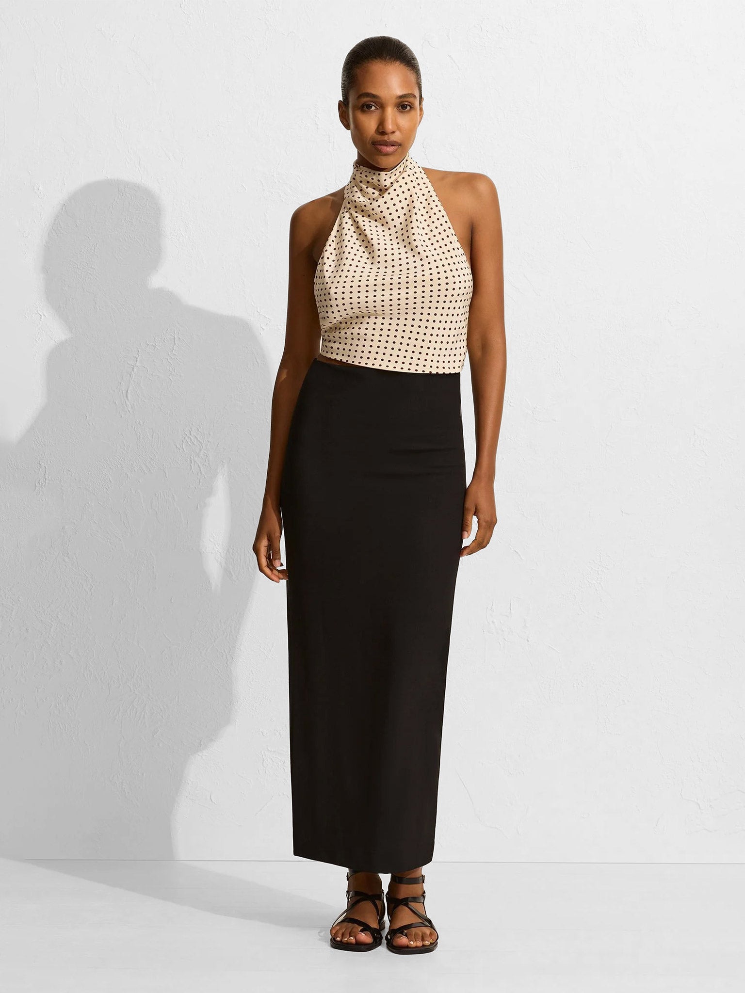 Matteau Crepe Column Skirt Black