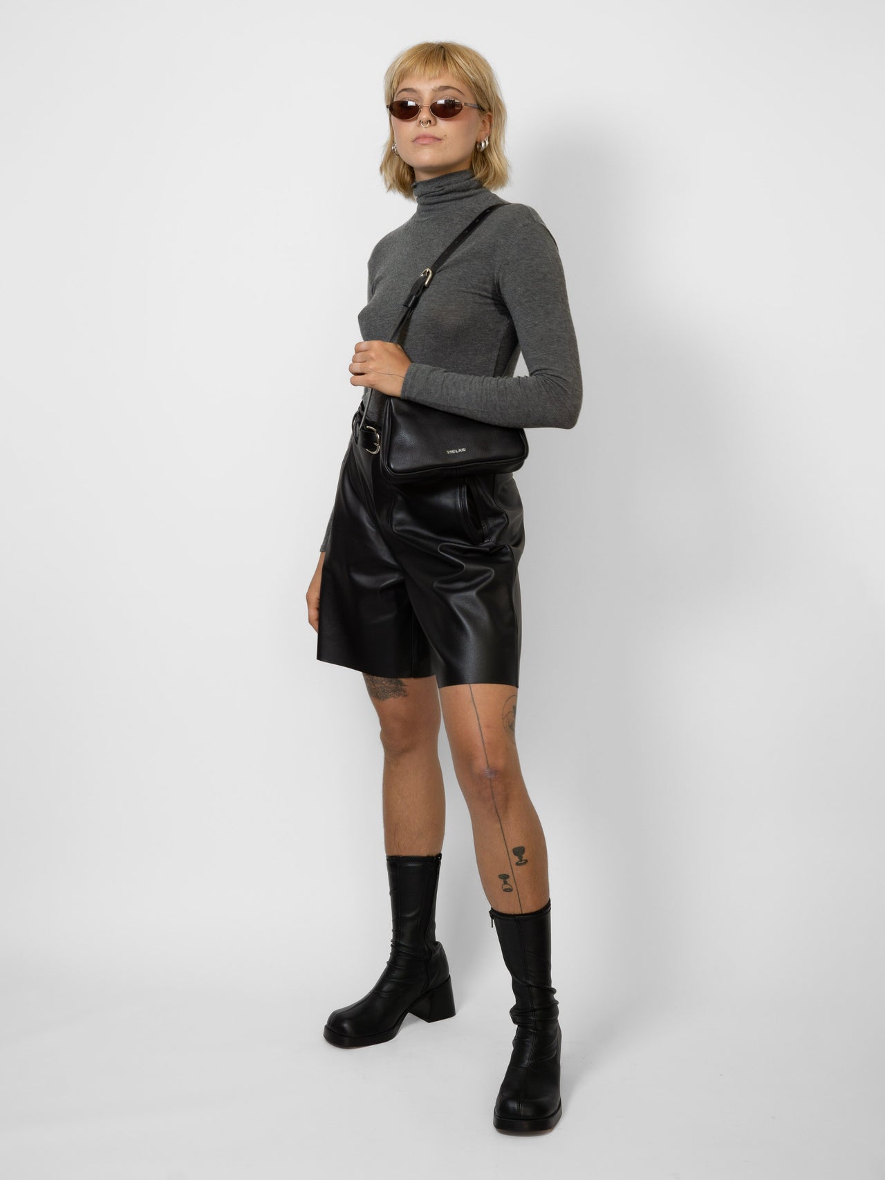 BRUVEL Milou Leather Shorts Black