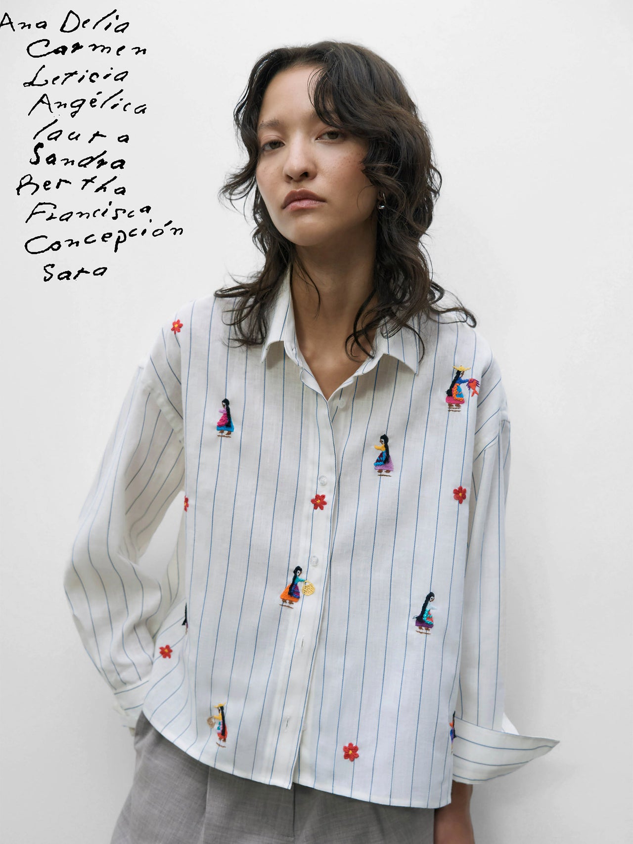 CORDERA Mujeres Hand-Embroidered Shirt
