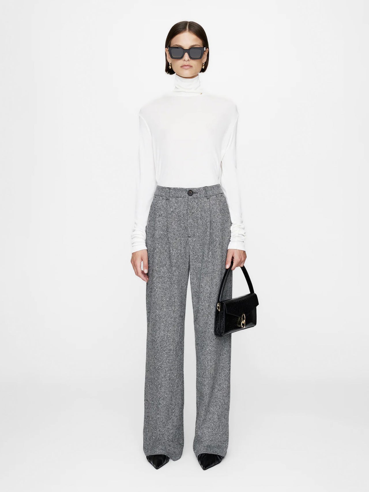 Anine Bing Carrie Pant Black and White