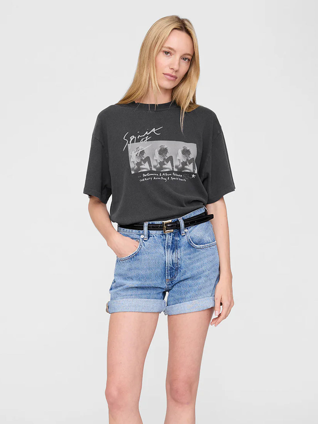 Anine Bing Ashton Tee Concert Washed Black