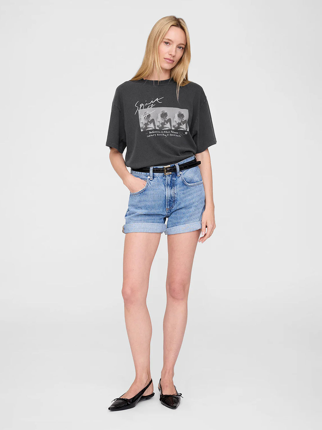 Anine Bing Ashton Tee Concert Washed Black