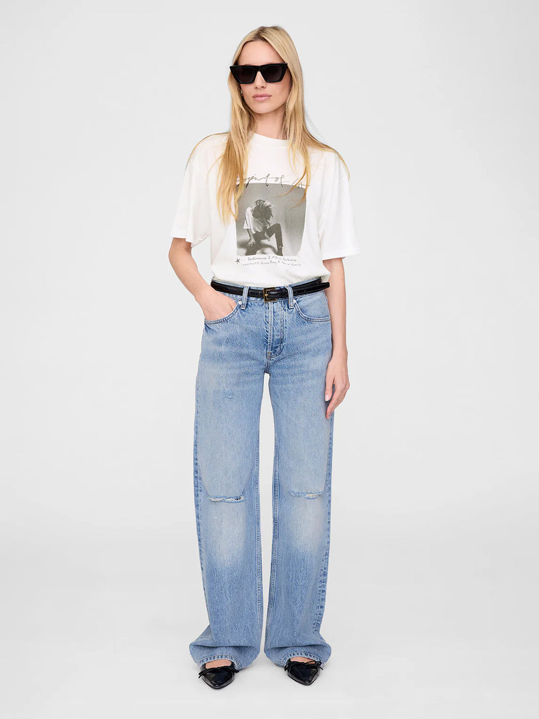 Anine Bing Ashton Tee Spirit Ivory