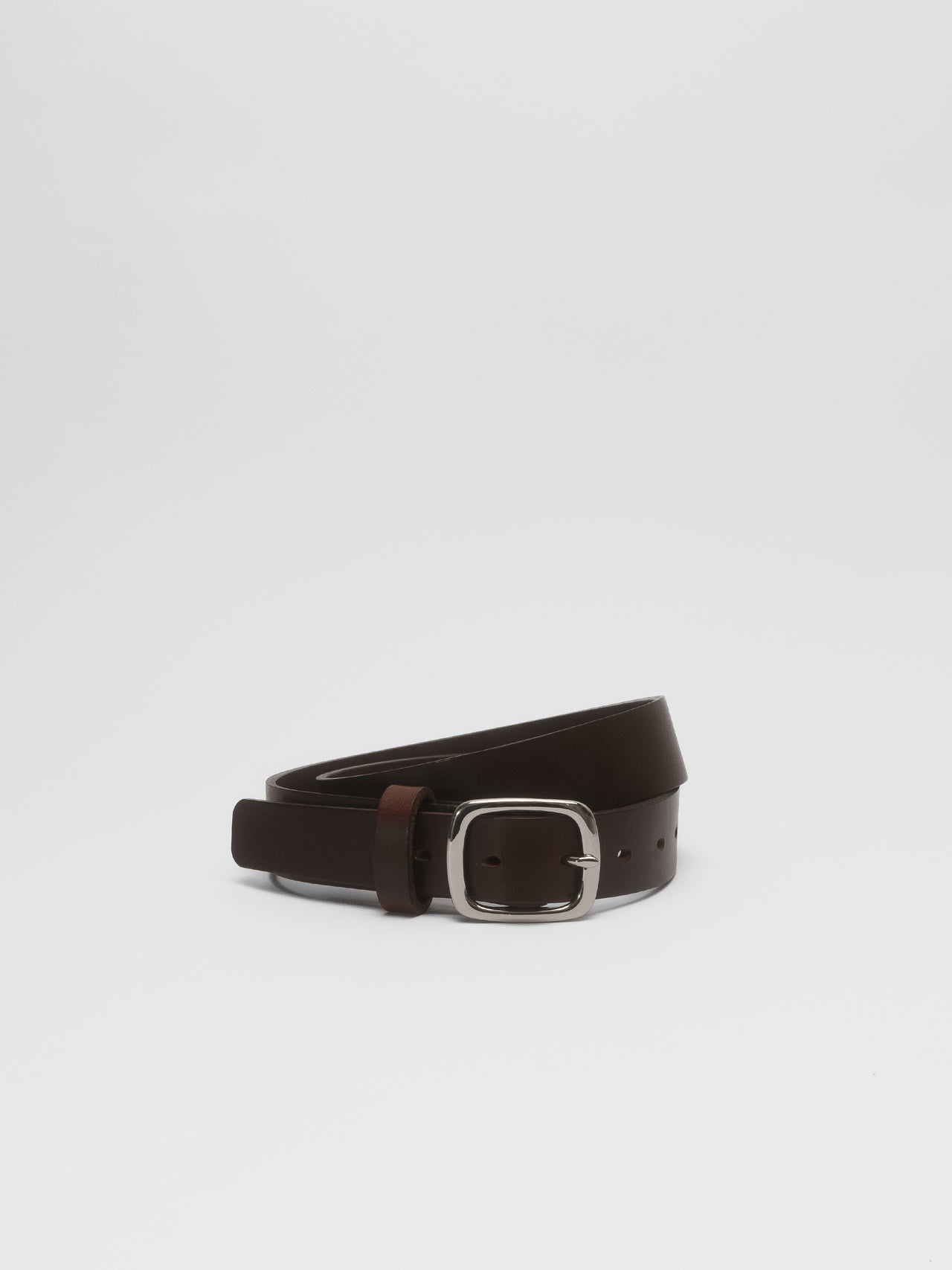 PIECES by The Lair Luen Burnished Oval Belt Mahogany Silver