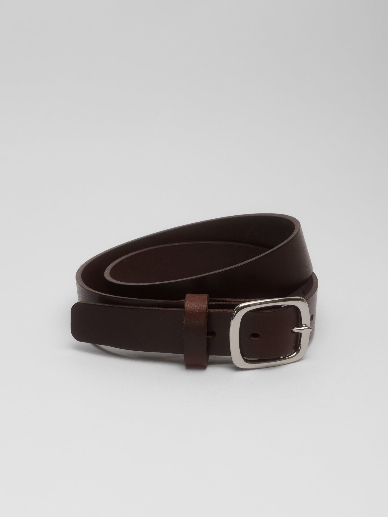 PIECES by The Lair Luen Burnished Oval Belt Mahogany Silver