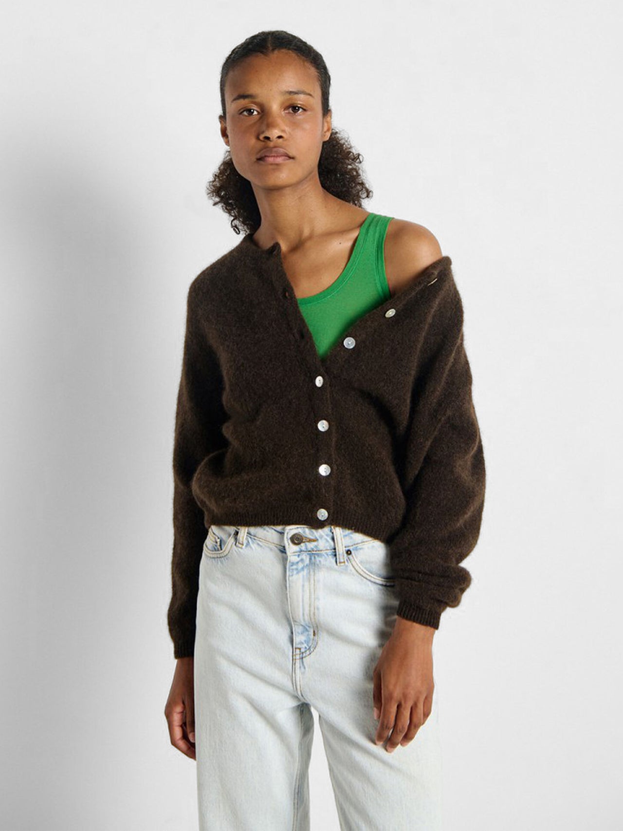 American Vintage Vitow Cardigan Coffee Melange