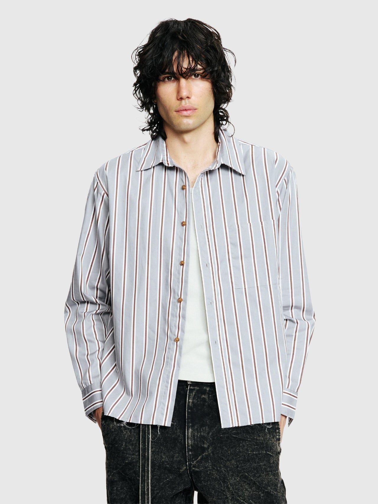 BEACH BRAINS Hold LS Shirt Grey Stripe