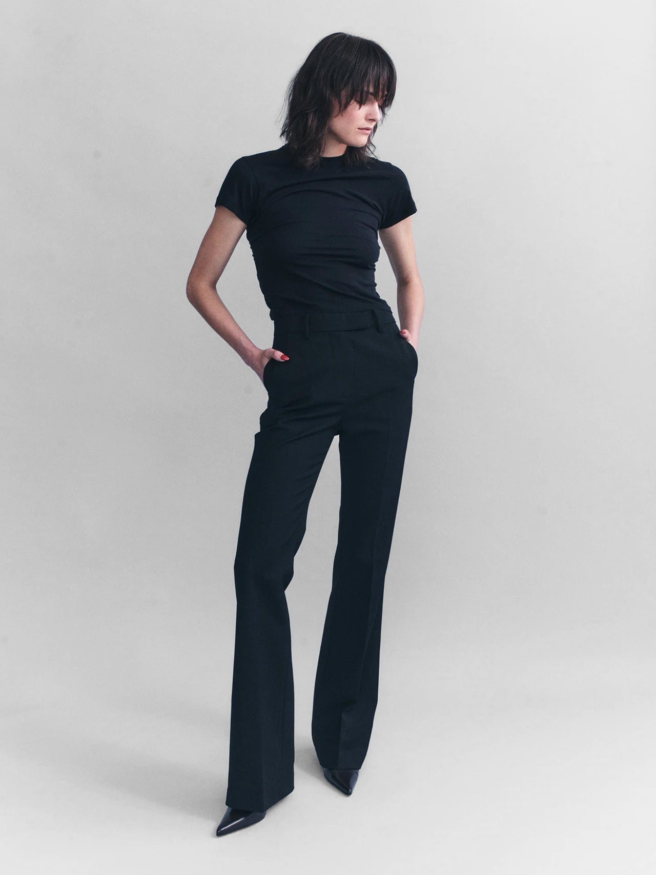 Courtney Zheng Celina Stretch Wool Tailored Pant Black