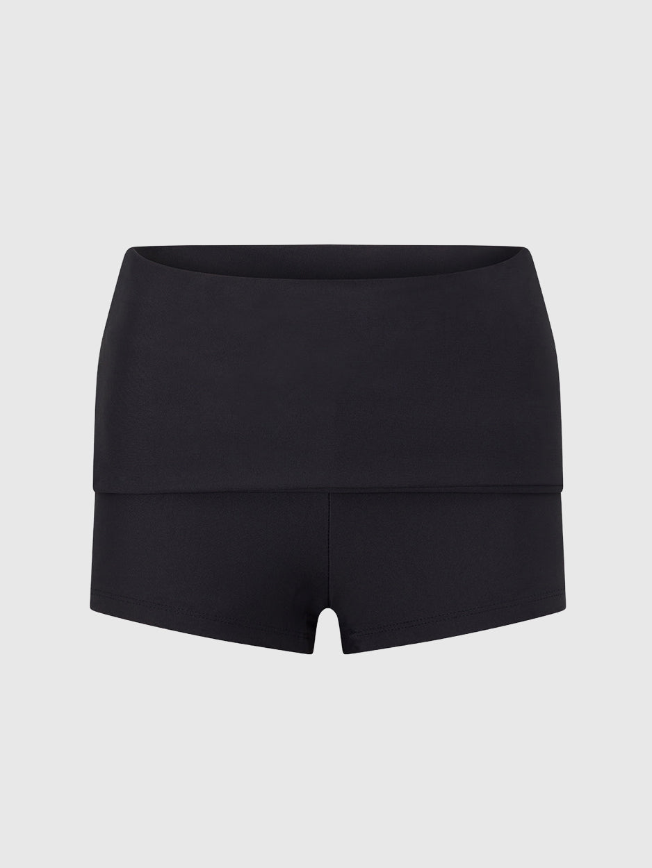 CMNTY GRDN Fold Over Swim Short Black