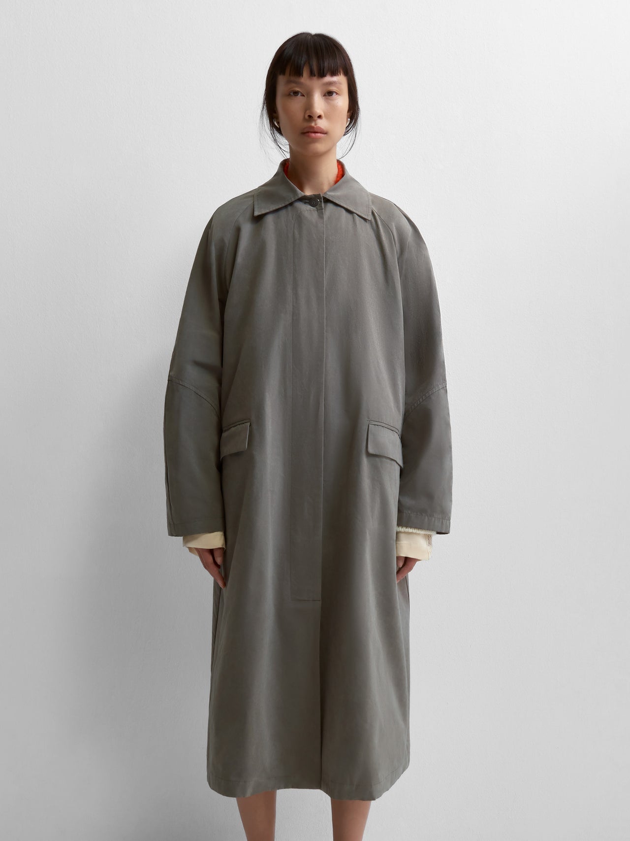 CORDERA Wax Cotton Trench Taupe Grey