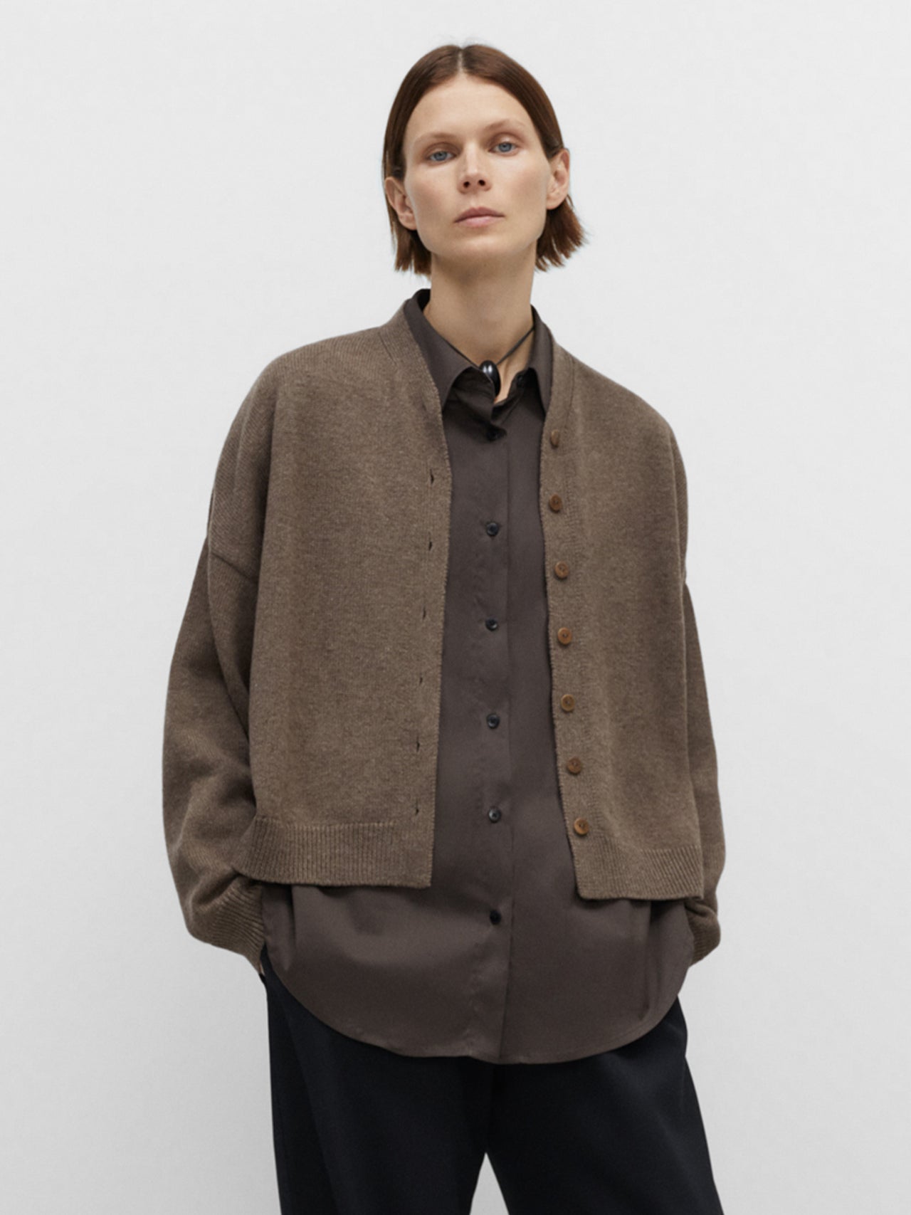 CORDERA Merino Wool Cardigan Taupe