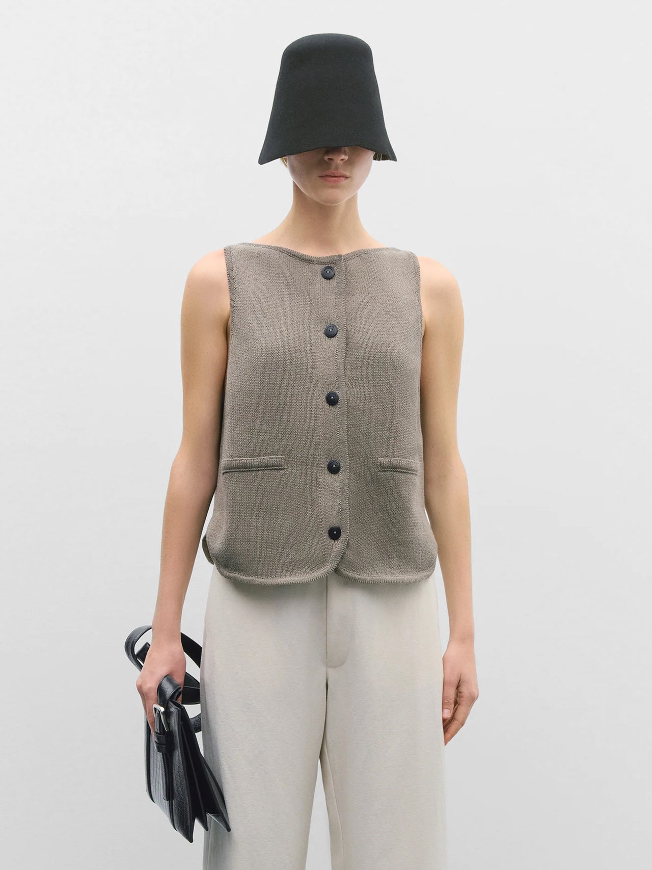 CORDERA Boatneck Waistcoat Taupe
