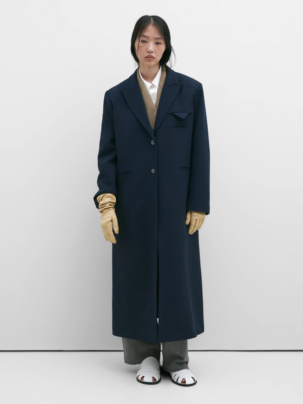 CORDERA Long Wool Coat Night