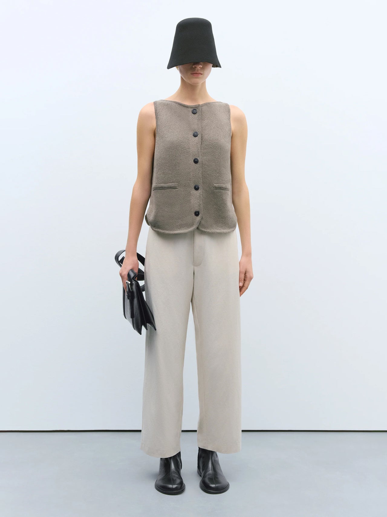 CORDERA Boatneck Waistcoat Taupe