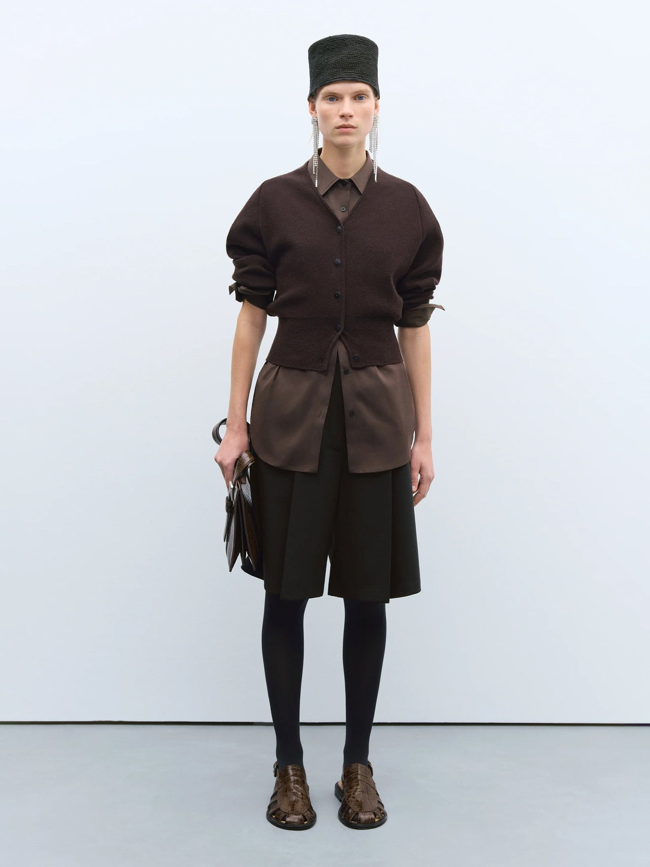 CORDERA Merino and Cashmere Cardigan Brown