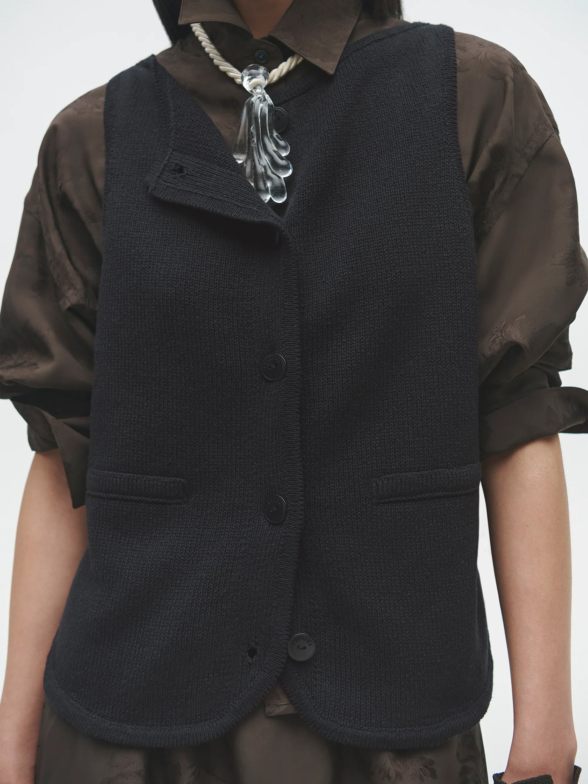 CORDERA Boatneck Waistcoat Black | The Lair