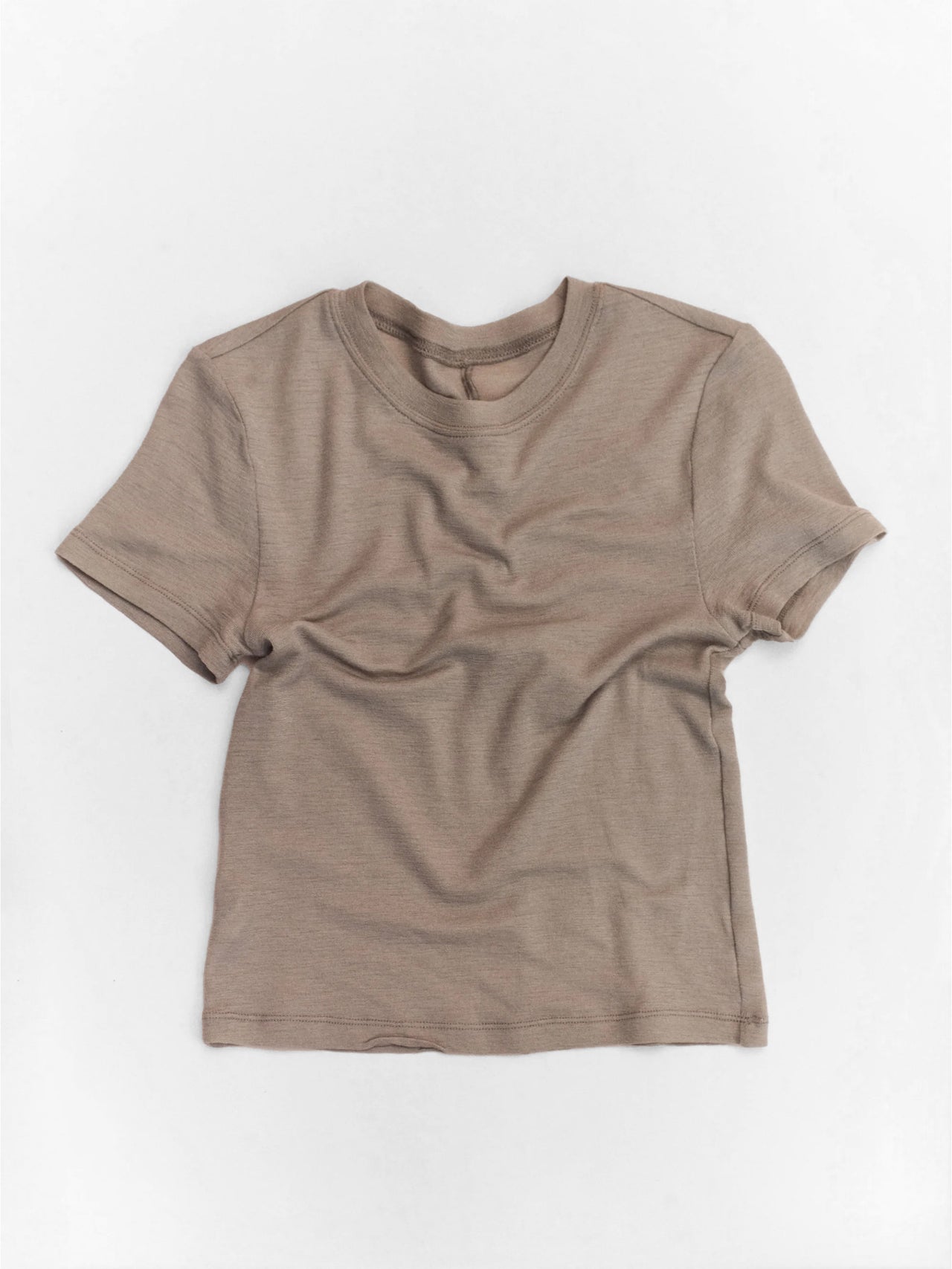 Courtney Zheng Merino Baby Tee Light Khaki