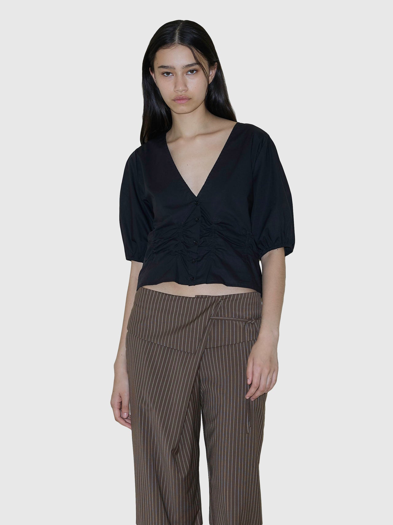 Deiji Studios Folded Wool Pant Sable Stripe