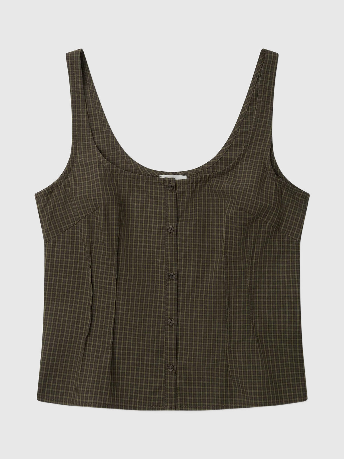 Deiji Studios Pintuck Cami Garden Check
