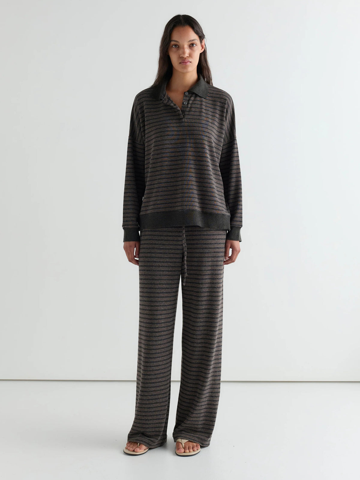 Deiji Studios Lounger Pant Brown Stripe