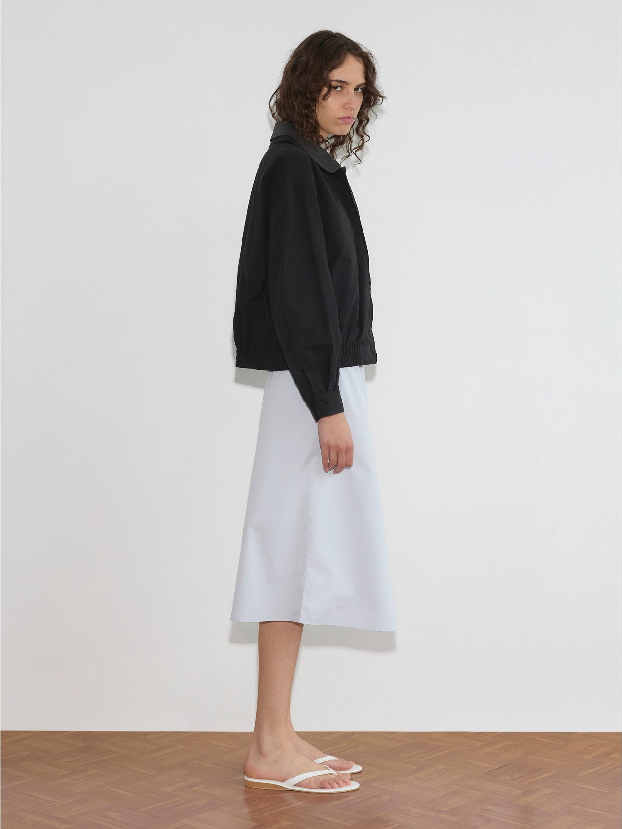 Deiji Studios Collared Zip Jacket Black Contrast