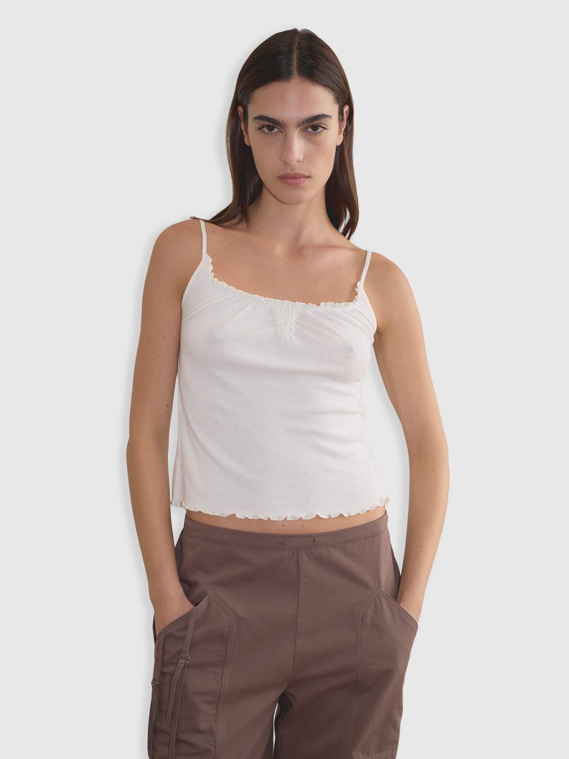 Deiji Studios Flounce Tank Cream