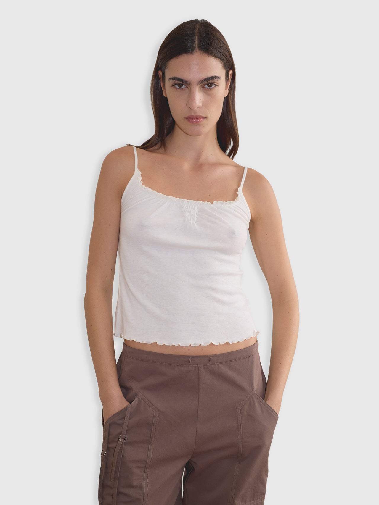 Deiji Studios Flounce Tank Cream