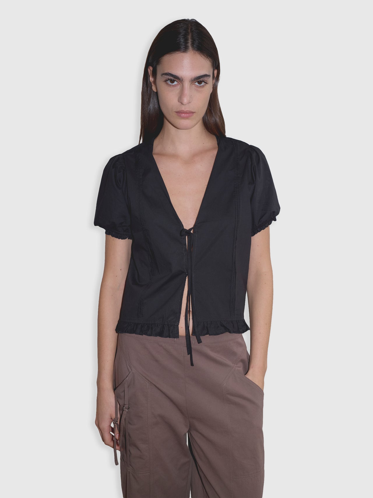 Deiji Studios Pintuck Top Black