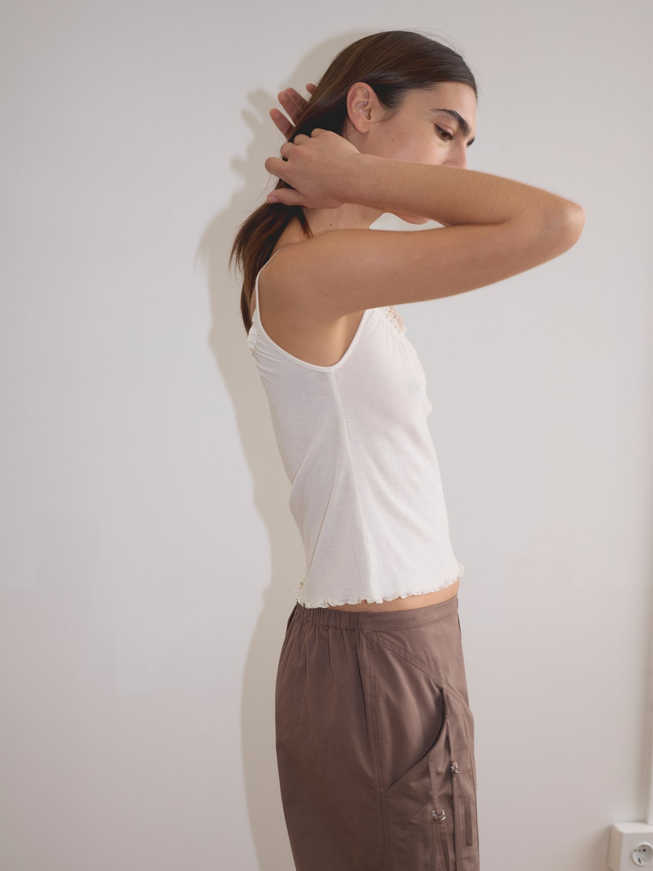 Deiji Studios Flounce Tank Cream