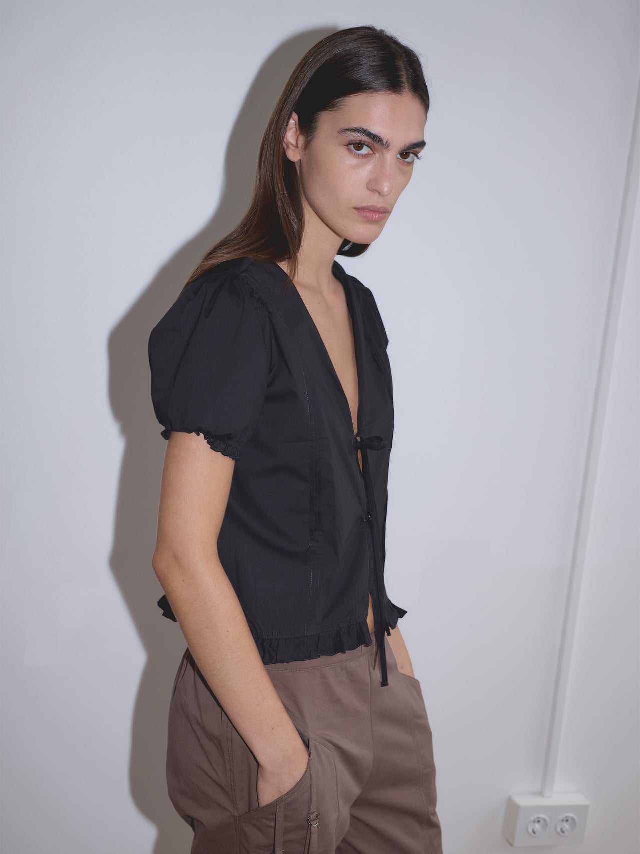 Deiji Studios Pintuck Top Black