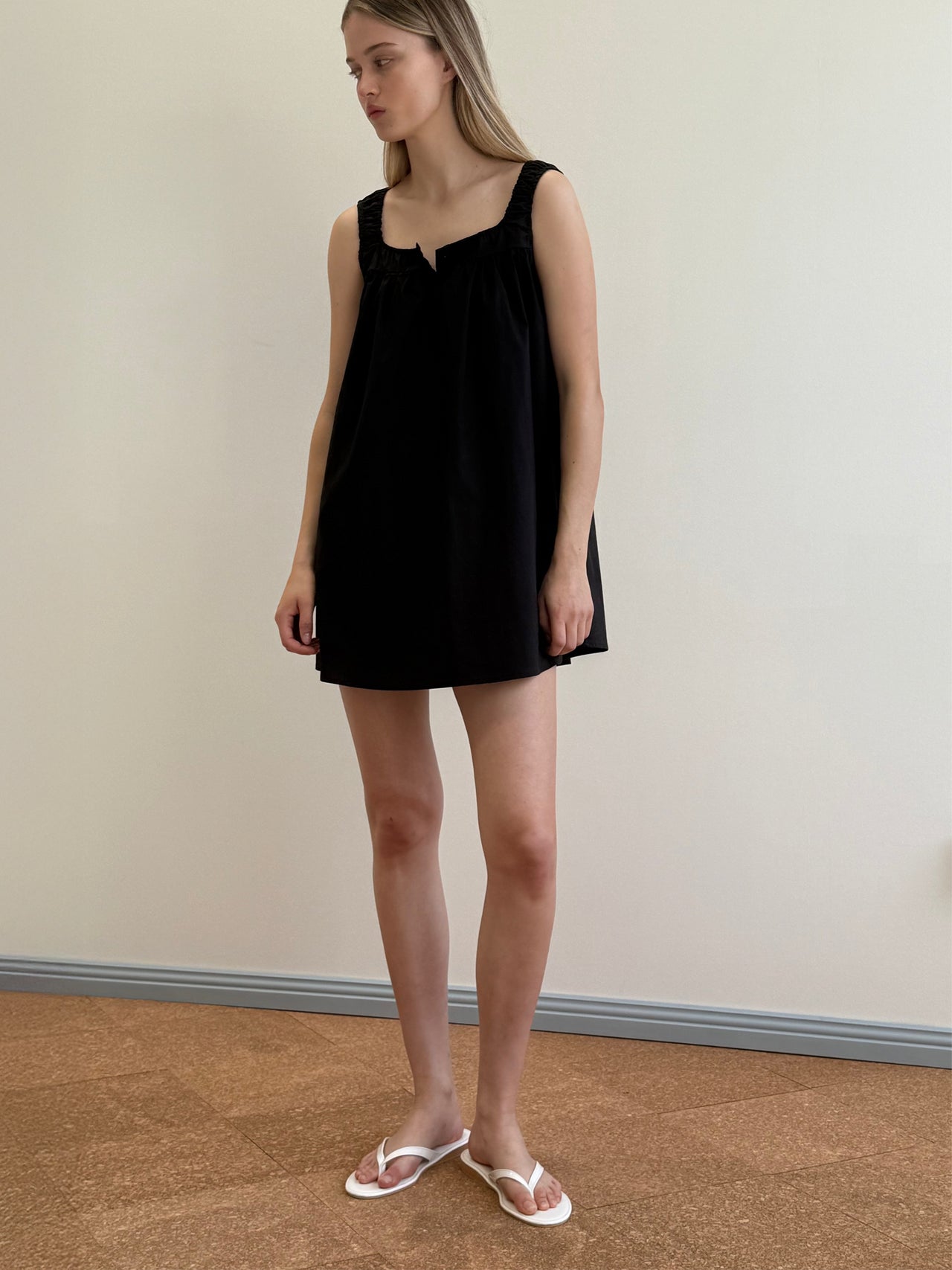 Deiji Studios Yoke Mini Dress Black