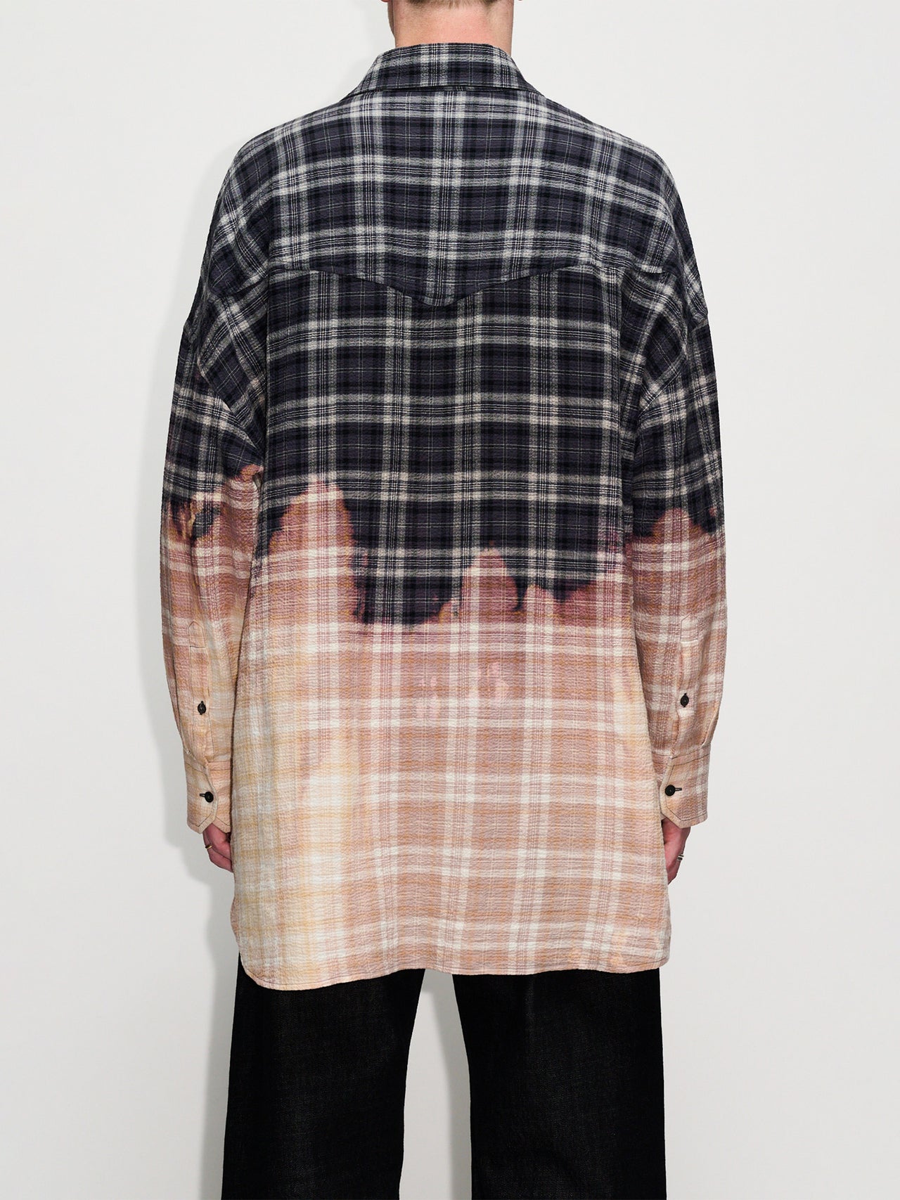 HOPE Overgrown Shirt Bleached Away Black Check