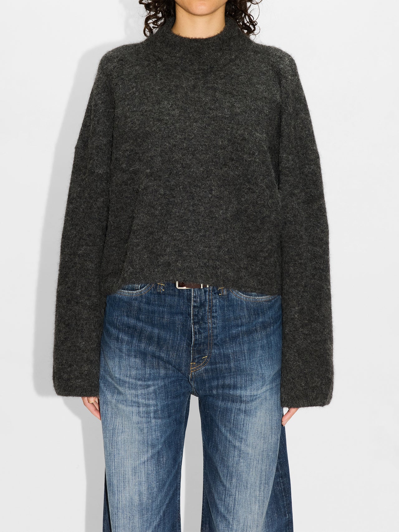 HOPE Aperto Turtle Black Melange Alpaca Sweater