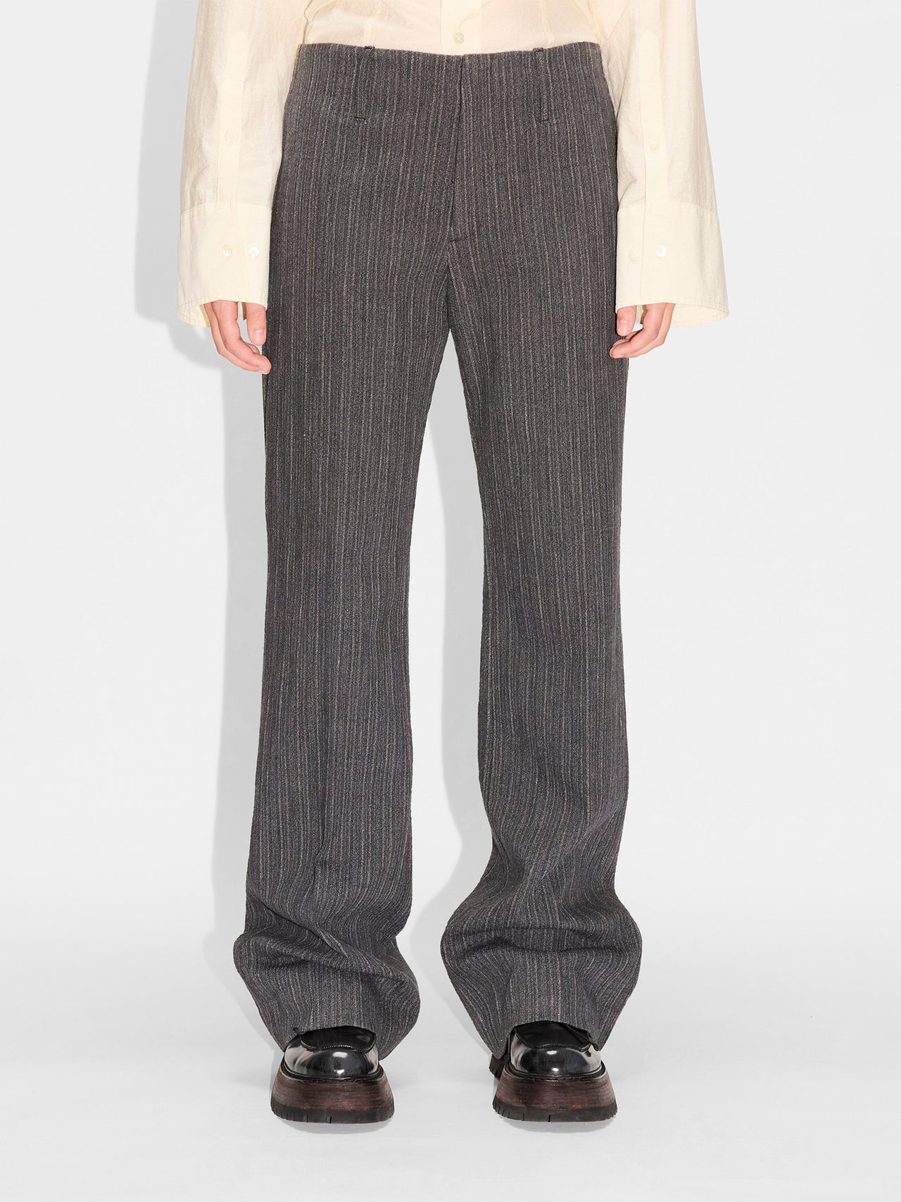 HOPE Aspect Trouser Textured Blue Grey Stripe