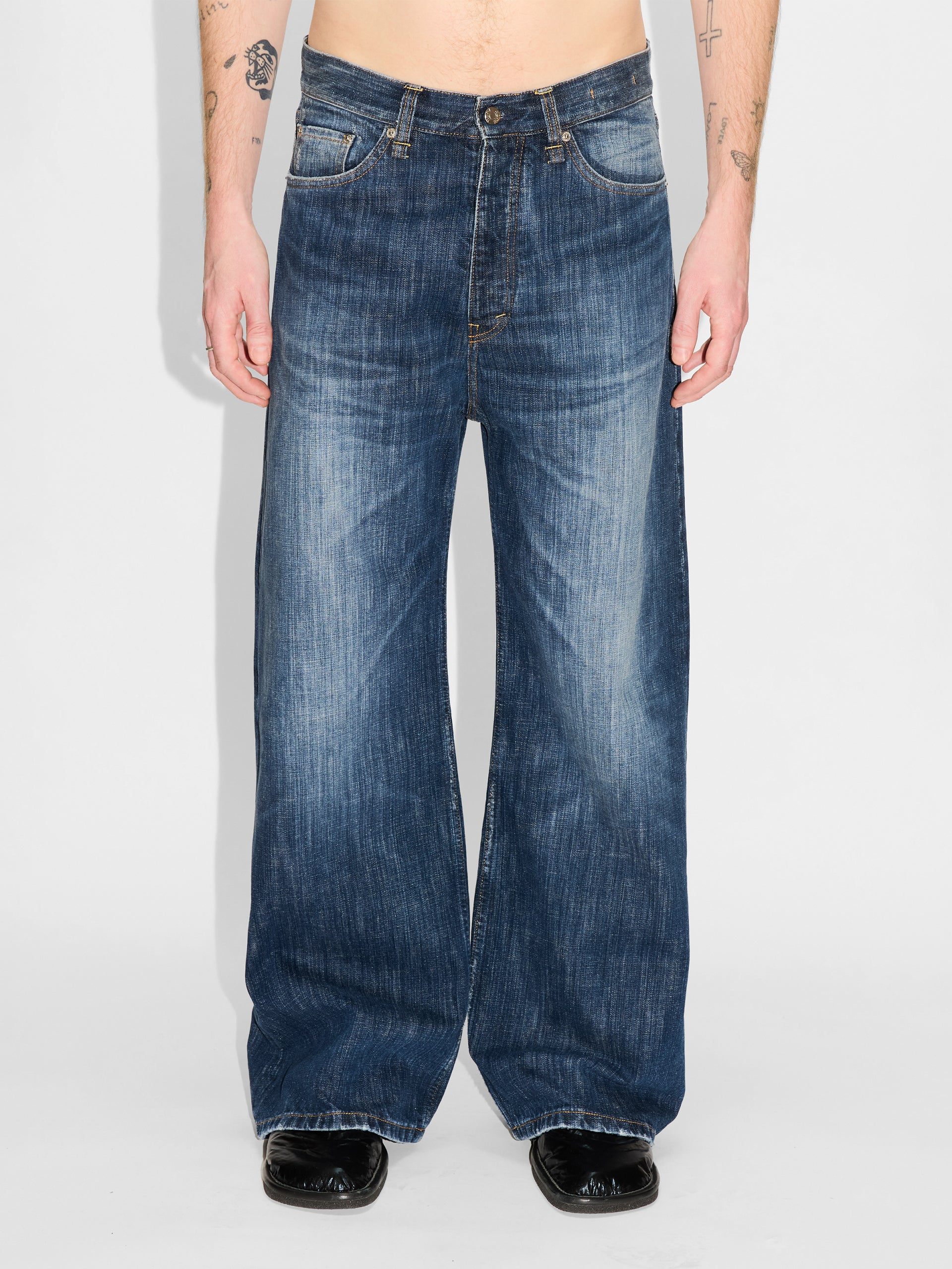 HOPE Skid Jean Streaky Dark Blue | The Lair
