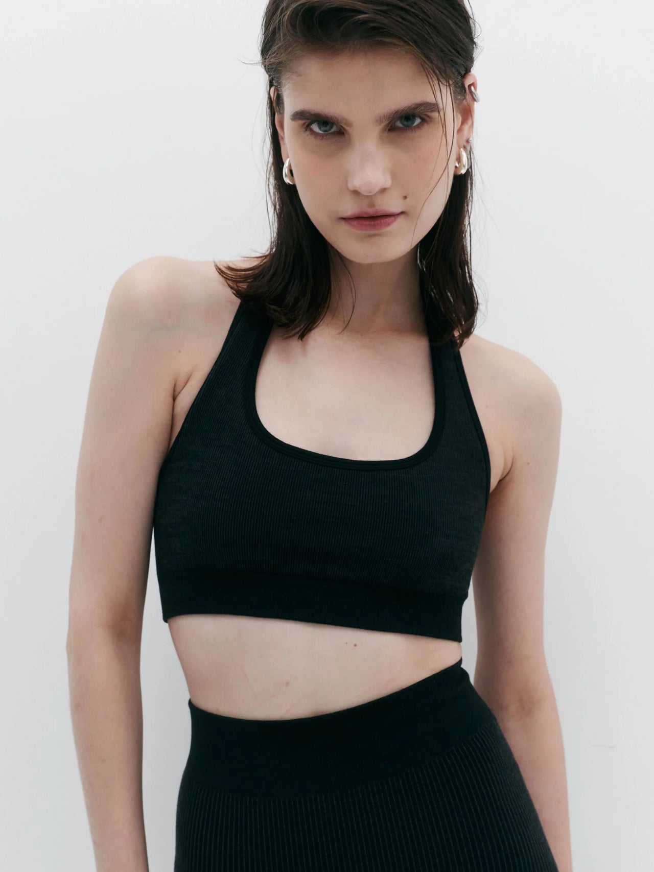 NAGNATA Halter Wool Bralet Obsidian