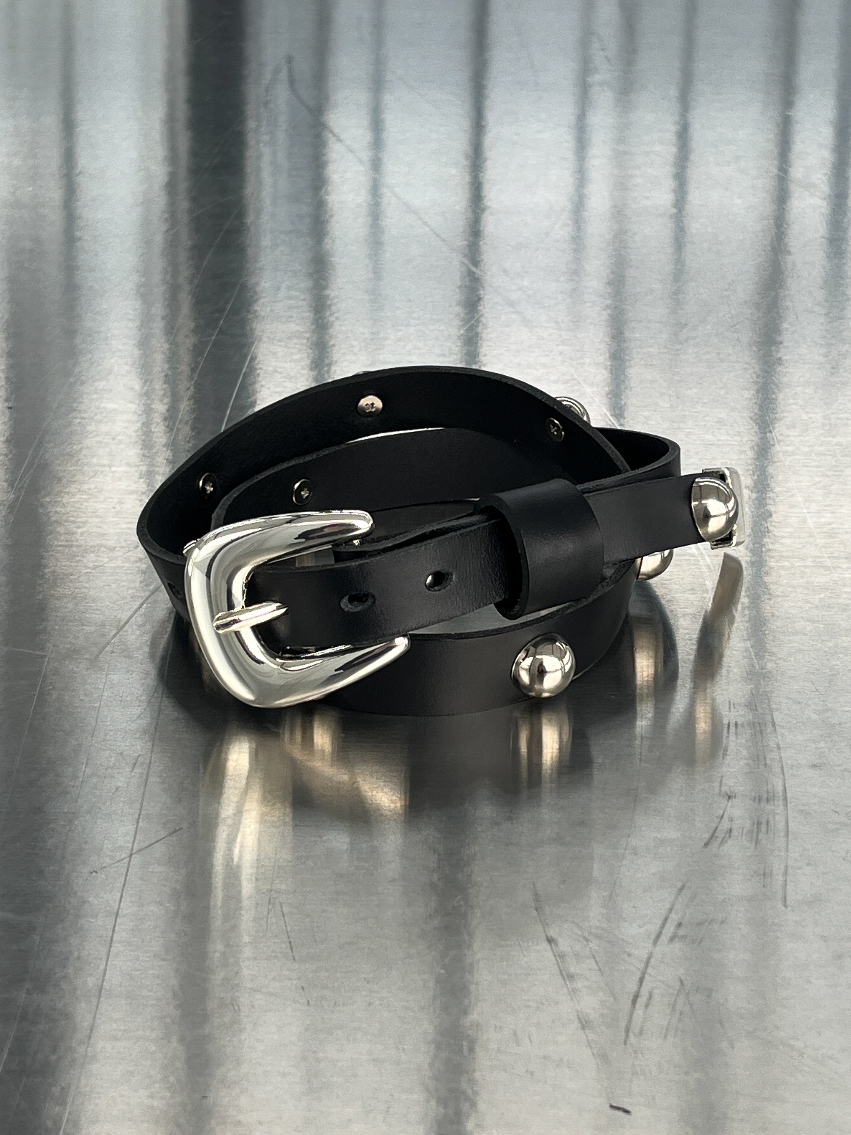 The Lair Margot Dome Studded Belt Silver