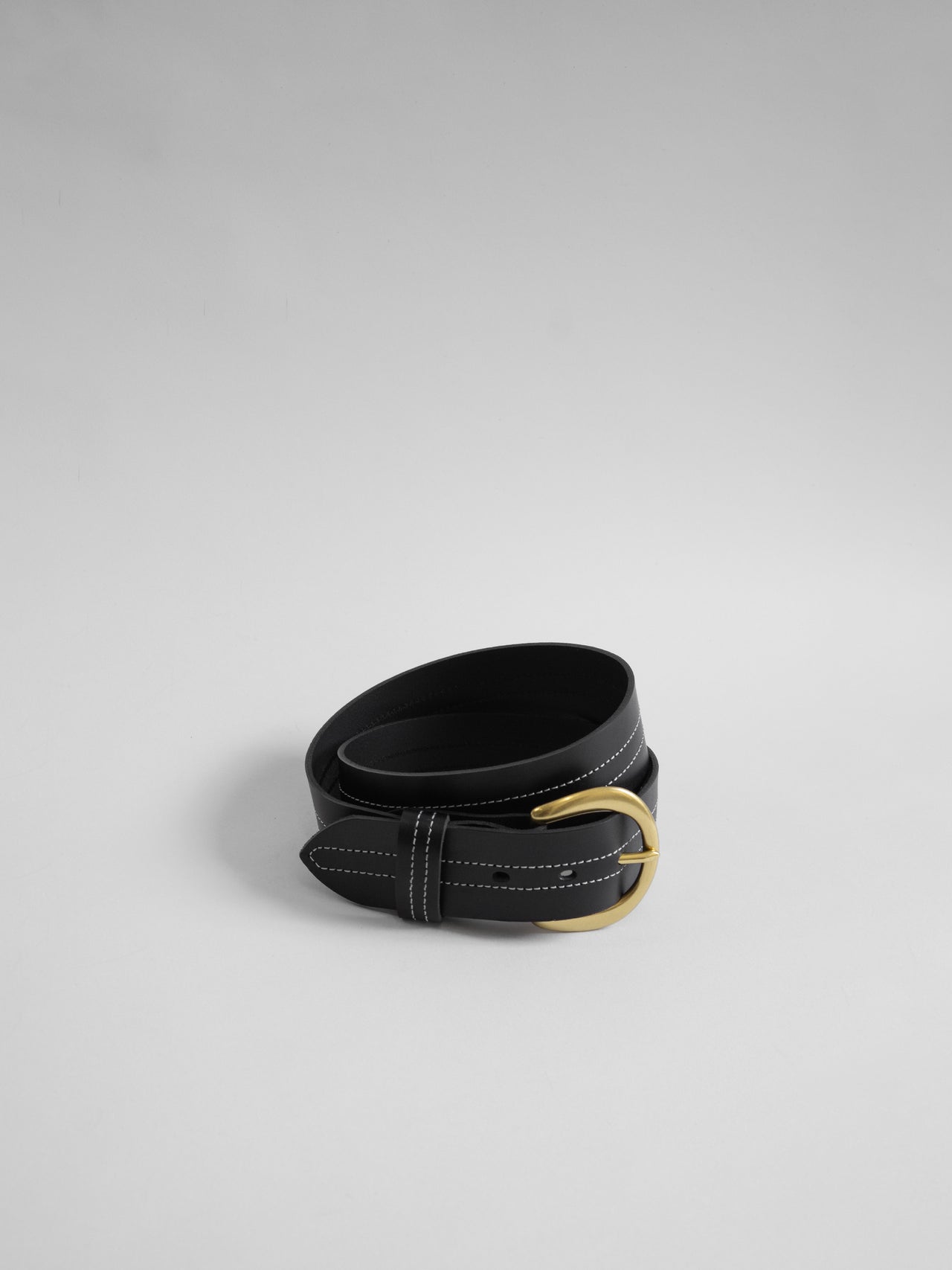 The Lair Camille White Stitch Belt Wide