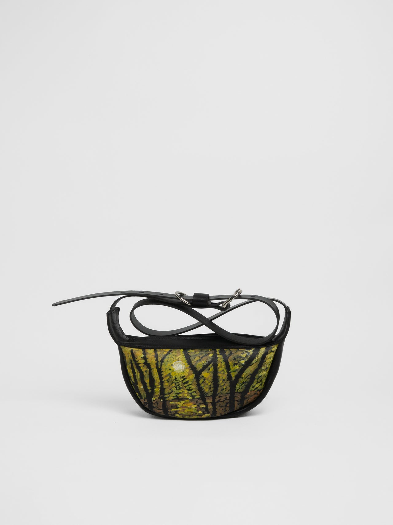 The Lair x Ellie Hannon Slouch Zipper Bag Mini Black Silver '  Yellow Forest'