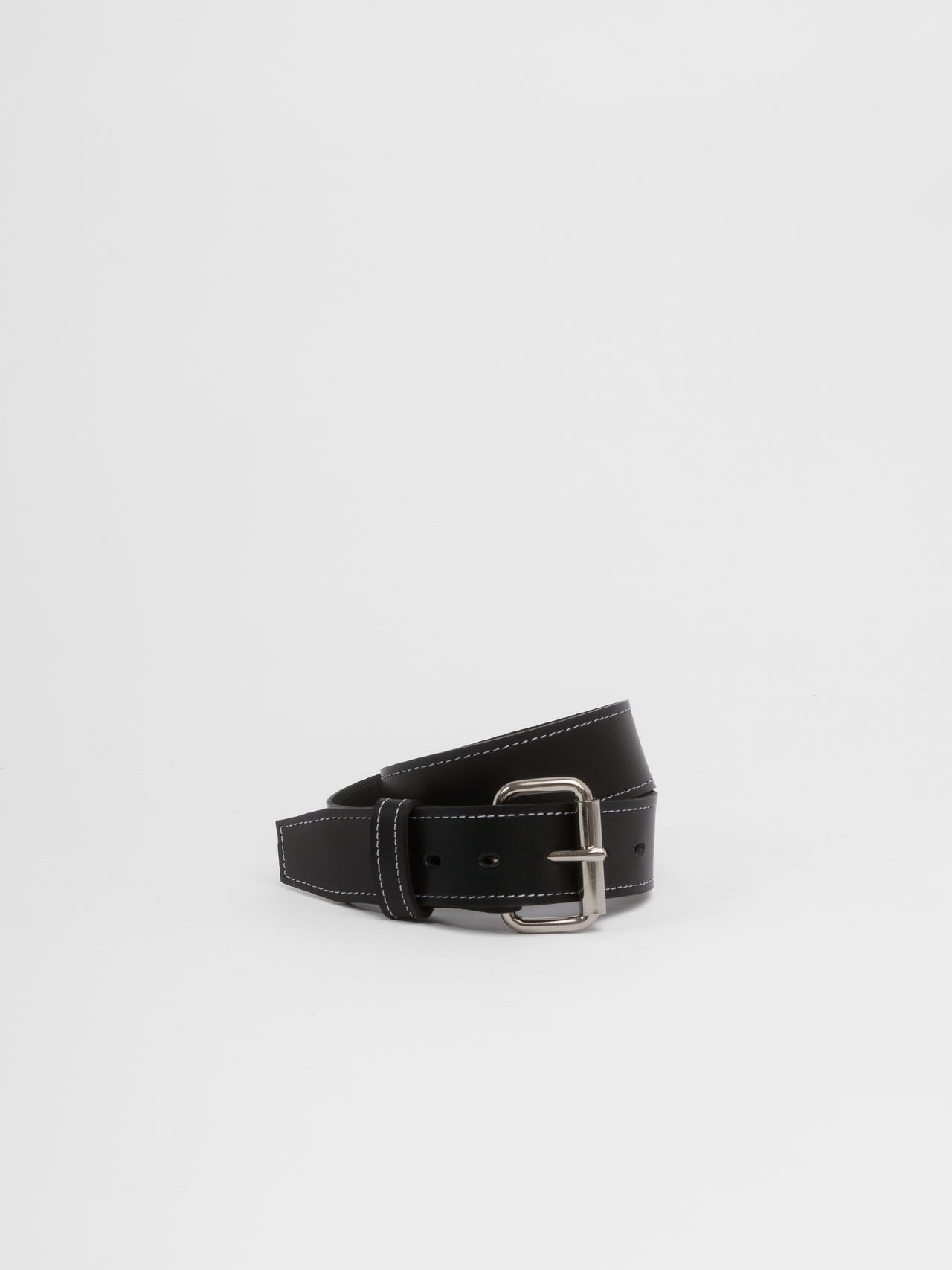 The Lair Jeet White Stitch Belt Silver