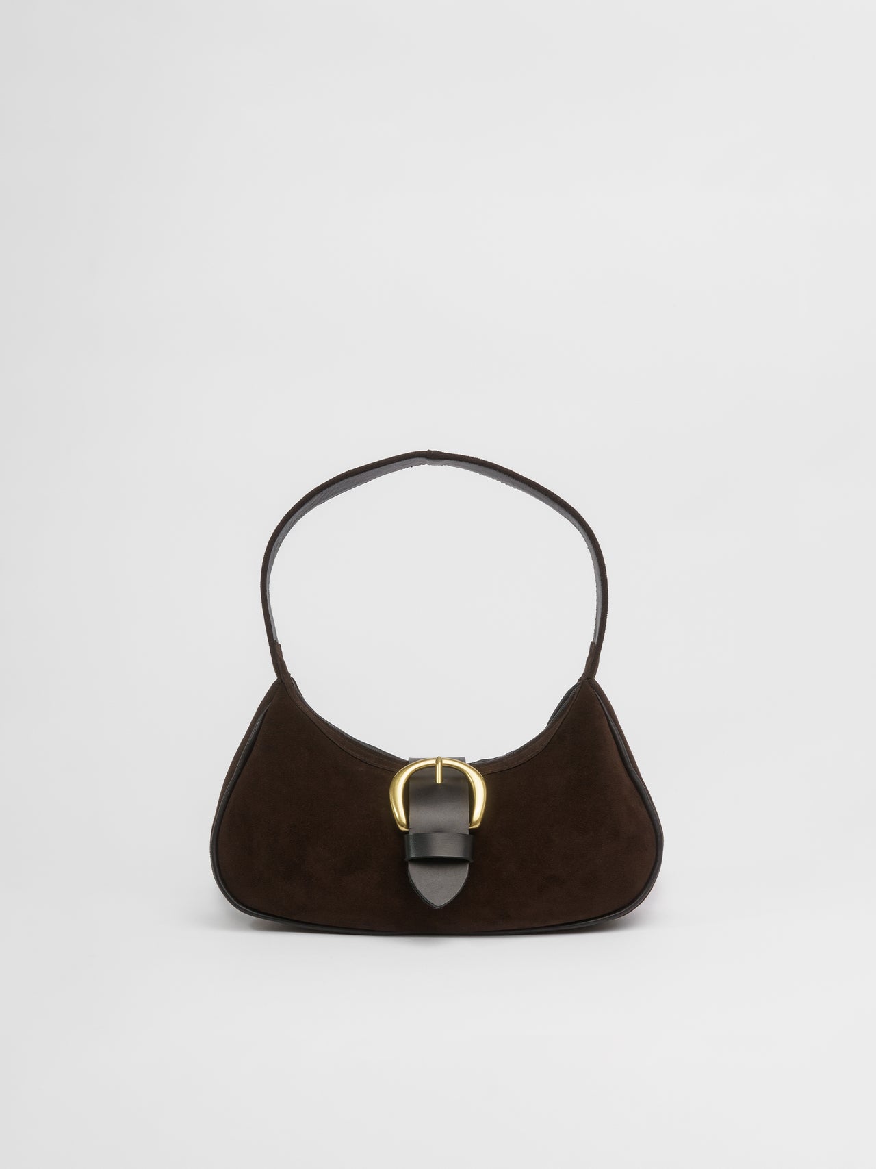 The Lair Brigitta Bag Cocoa Suede Gold