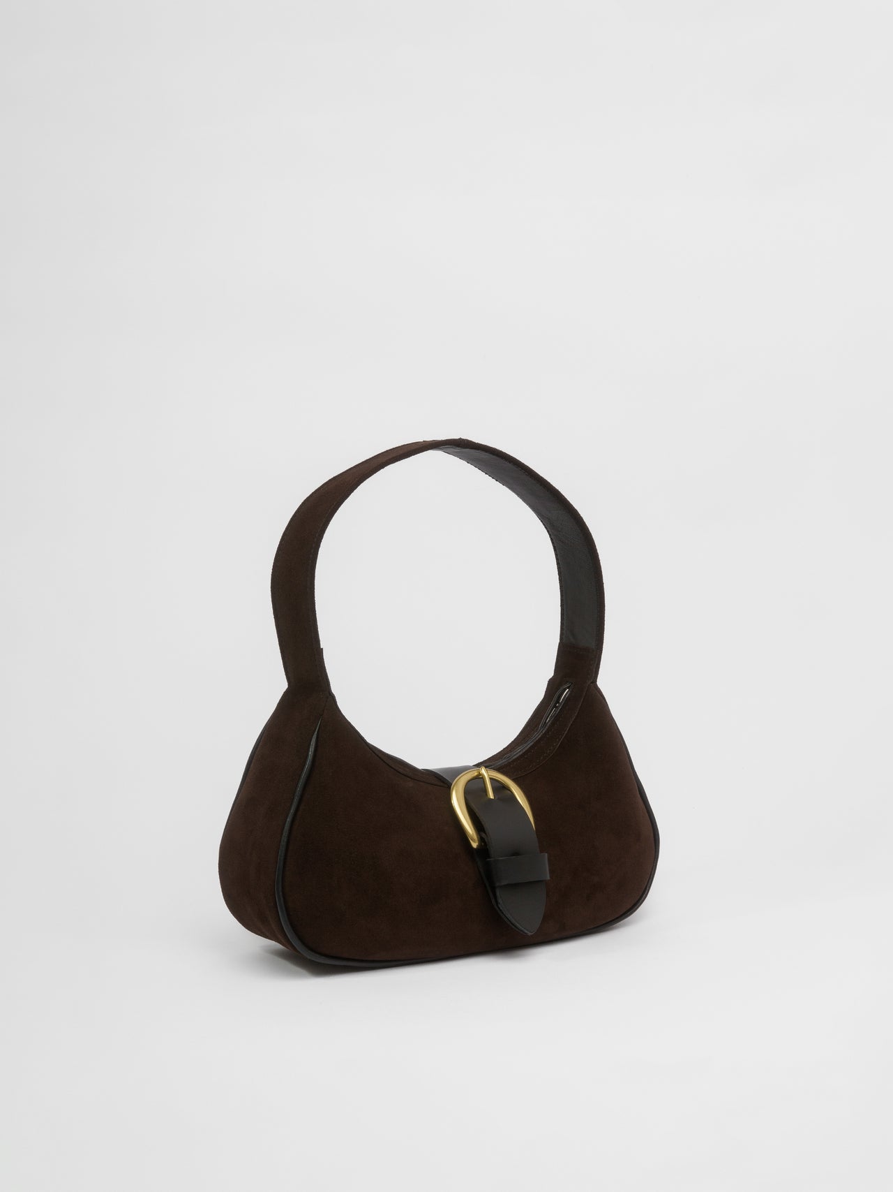 The Lair Brigitta Bag Cocoa Suede Gold